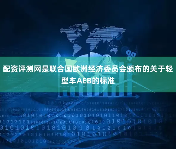 配资评测网是联合国欧洲经济委员会颁布的关于轻型车AEB的标准