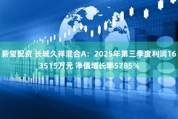 新玺配资 长城久祥混合A：2025年第三季度利润163515万元 净值增长率5785%