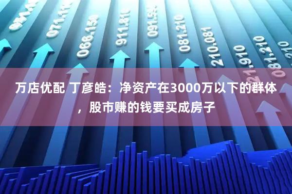 万店优配 丁彦皓：净资产在3000万以下的群体，股市赚的钱要买成房子